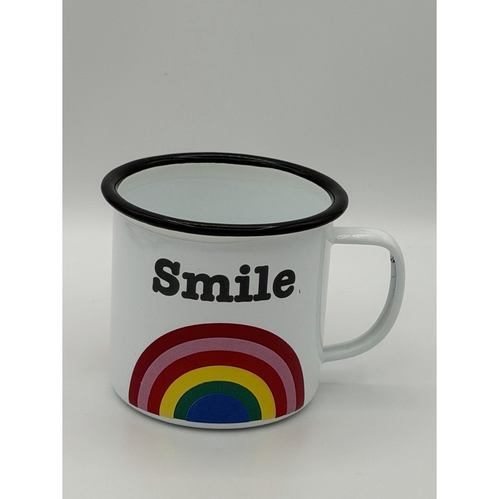 Smile Rainbow Tin Mug Urban Gourmet Foods Enamel Camping Outdoor Cup